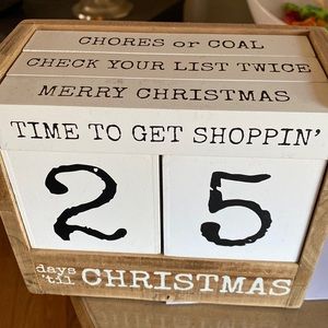 Days til Christmas sign